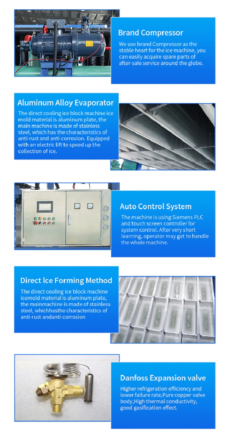 direct cooling block ice machine details Chi tiết máy khối băng tự động