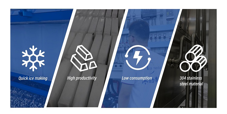 tính năng máy làm đá khối làm mát trực tiếp