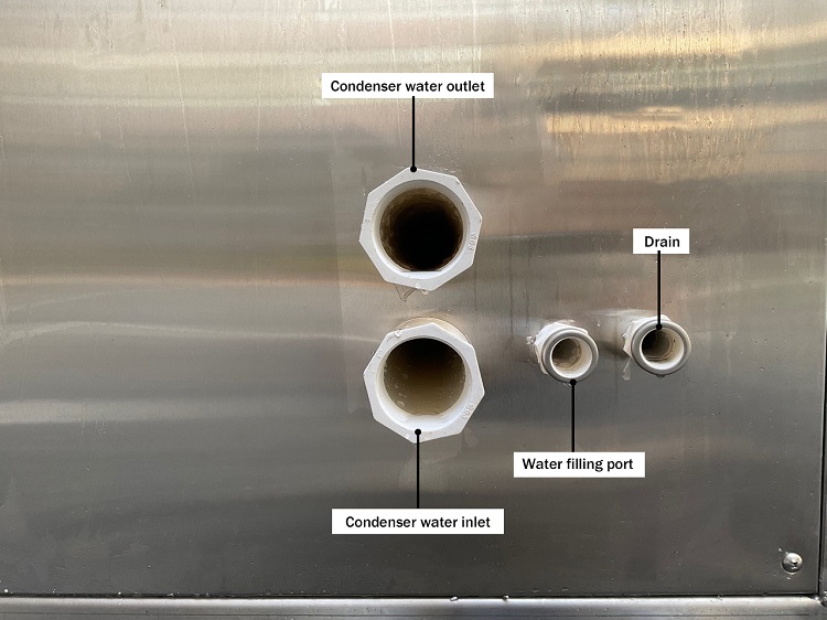 ice cube machine Cube Ice Machine Inlet và Outlet