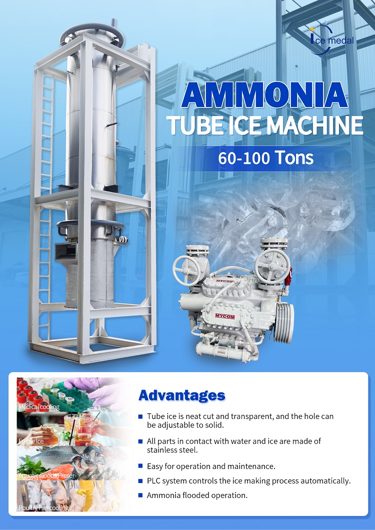 máy làm đá ống hệ thống amoniac