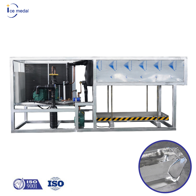 Icemedal 3 tấn mỗi ngày Máy làm đá Blcok làm mát trực tiếp rõ ràng Máy làm đá để bán