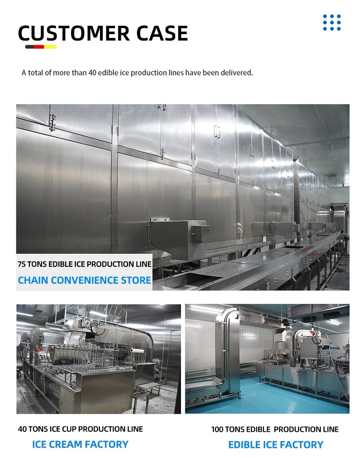 C&aacute;c trường hợp của kh&aacute;ch h&agrave;ng về d&acirc;y chuyền sản xuất đ&aacute; ăn được, Dự &aacute;n l&agrave;m đ&aacute; thương mại 75T 40T 100T.webp
